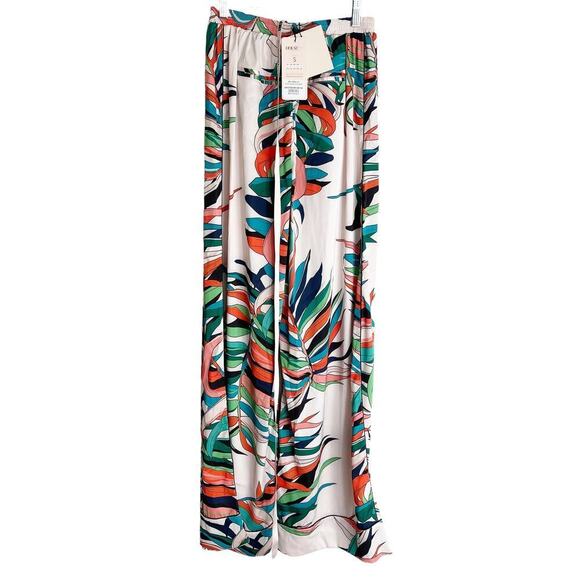 House of CB Wide Leg Pants Tropical Print Satin Bartola Pants Size S NWT - Picture 5 of 7